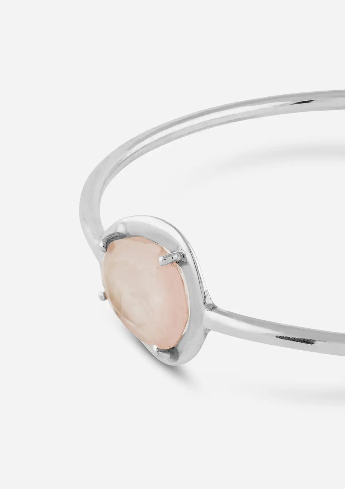 Rose quartz silver jewellery for women