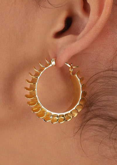 Sculpted Wavy Hoops