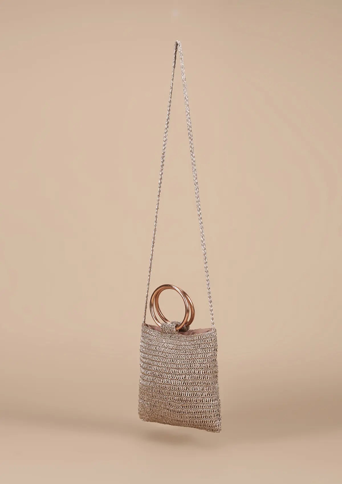 Shimmering Crochet Metallic Party party bag for women