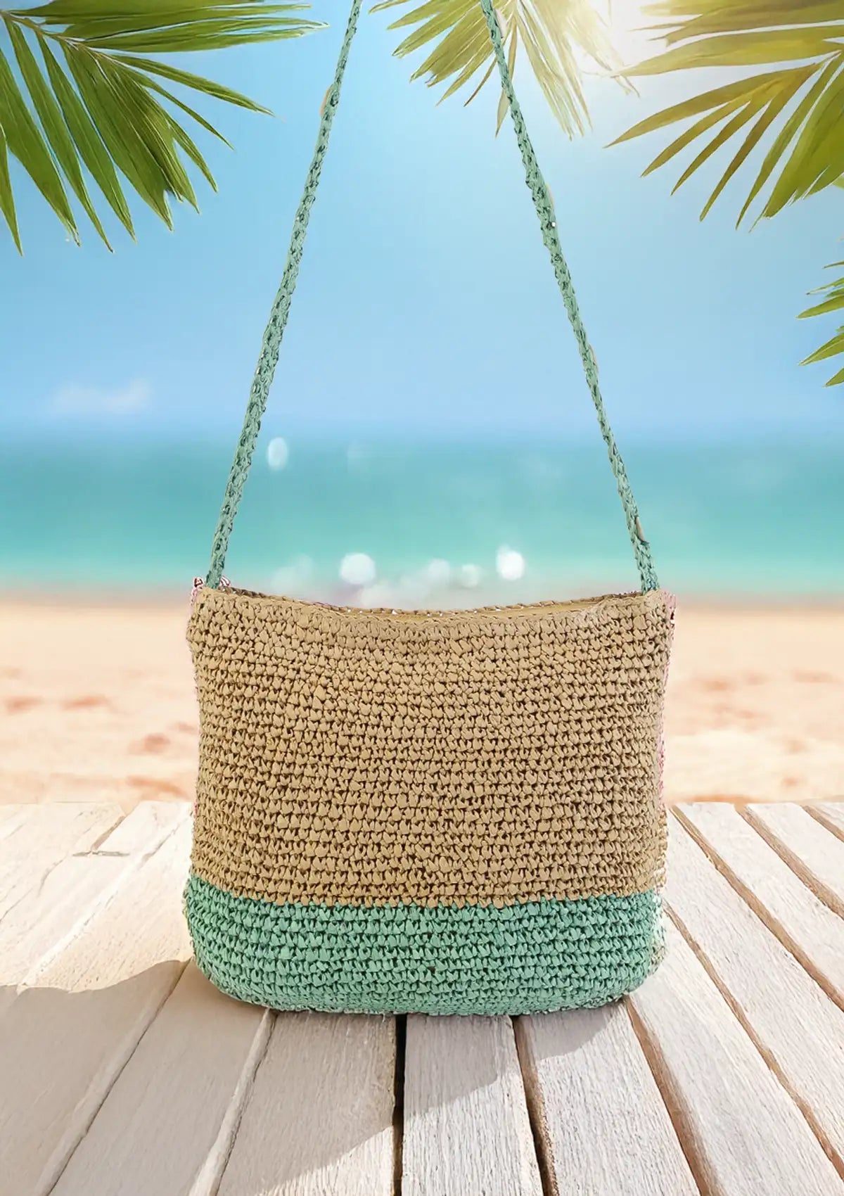 Raffia sling bag for women