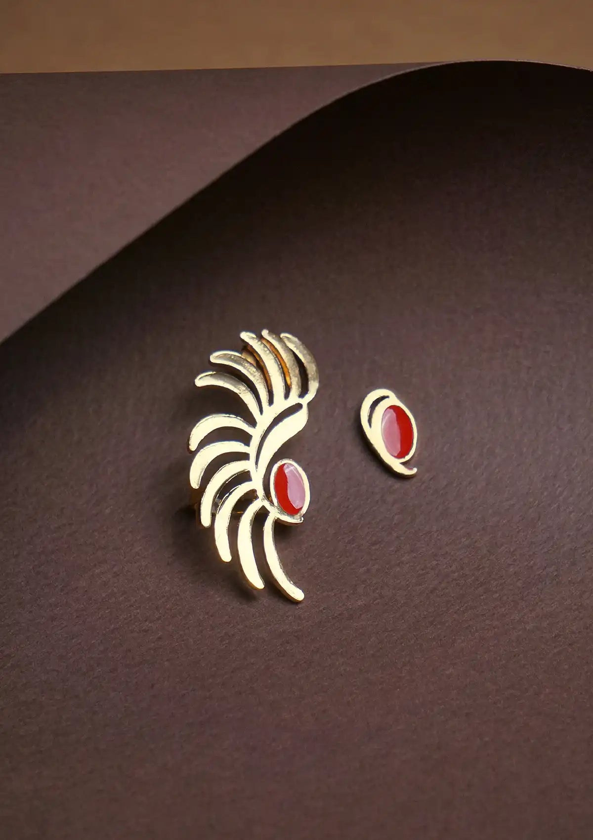Statement enamel stud and ear cuff for women