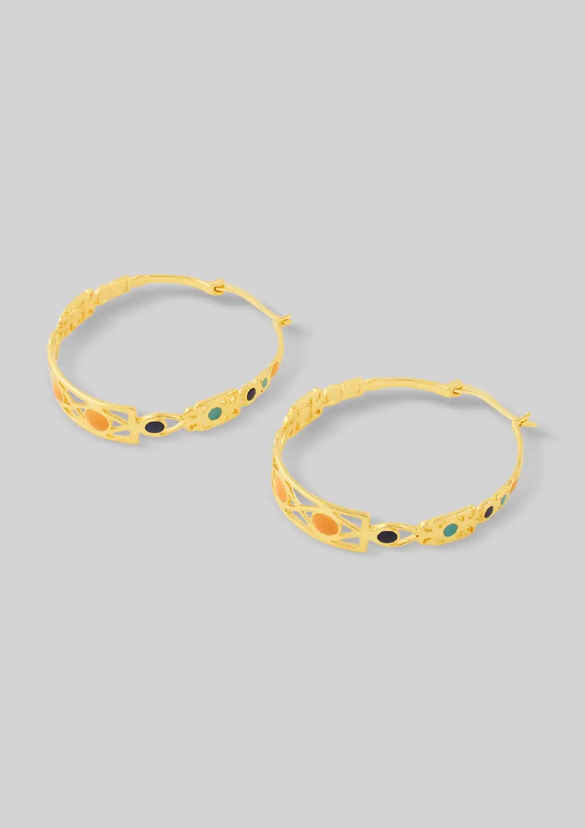 Statement multicolor Moroccan hoop earrings for women
