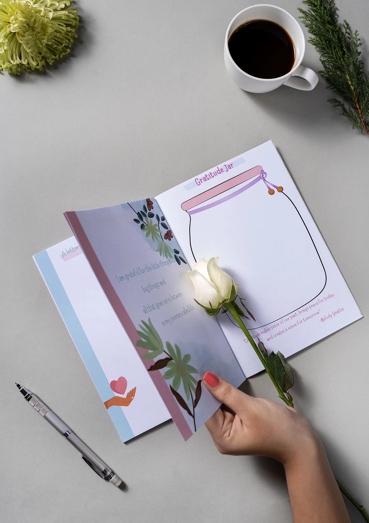 Gratitude journal and sticker set