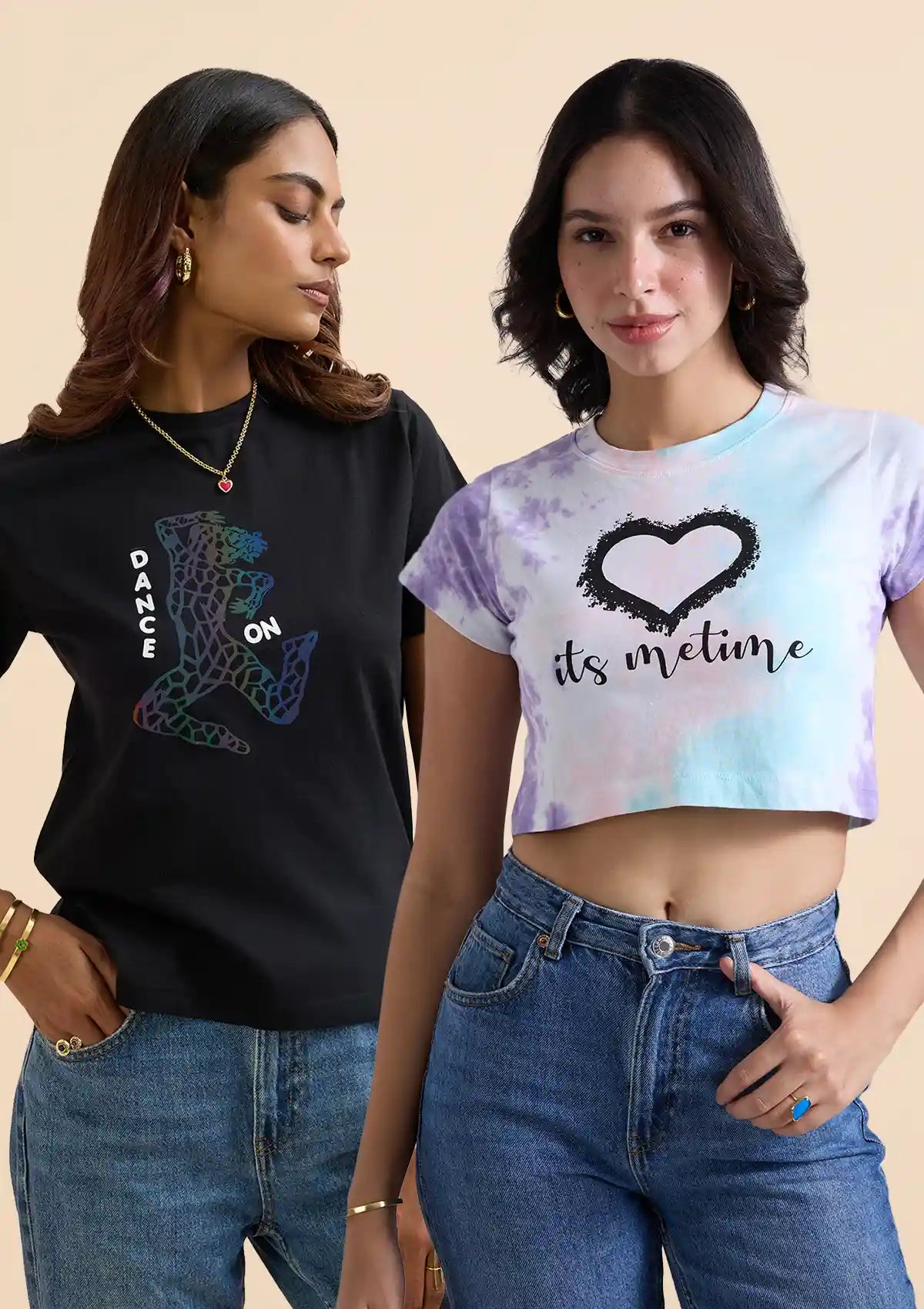 Tie Dye Pop Holographic T-shirt Combo
