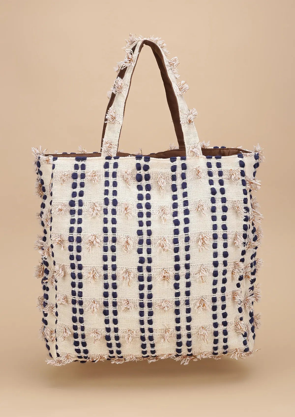 Beige Handcrafted tote bag for women