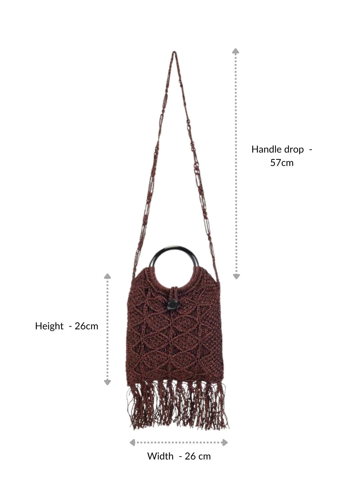 Women's malai dori fringed bag