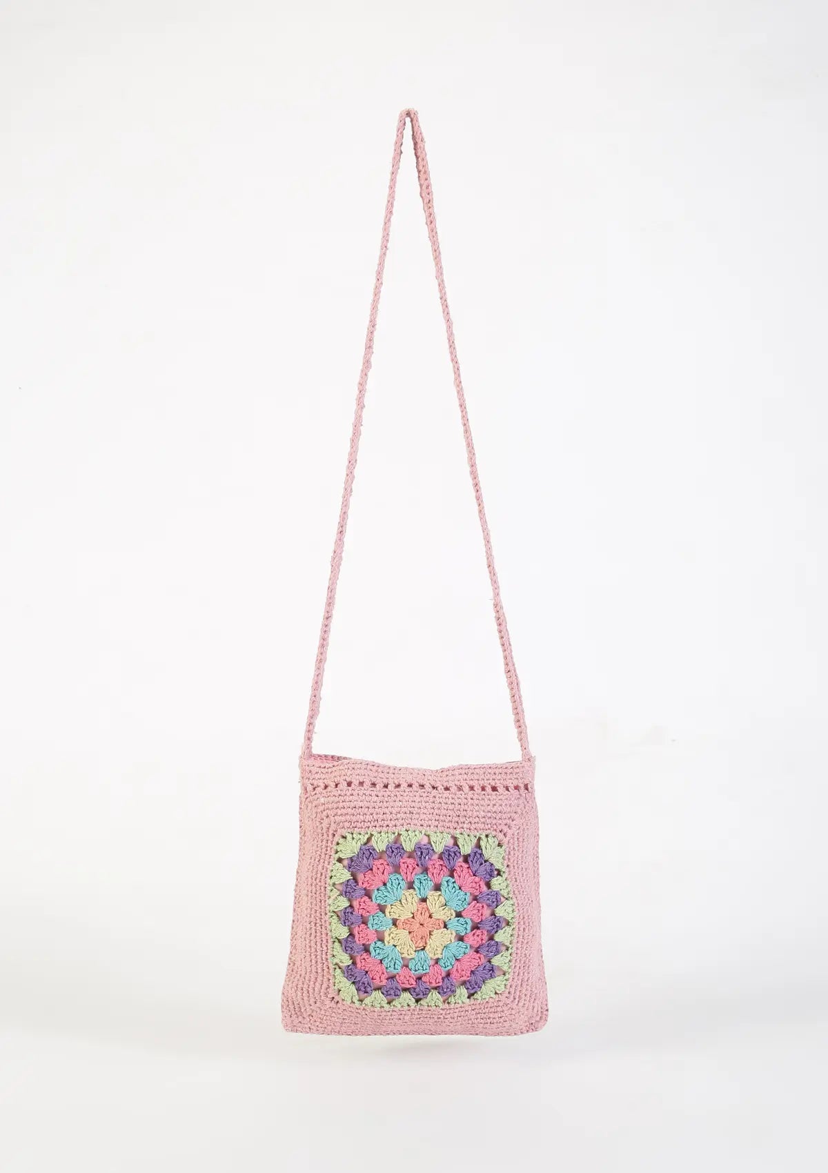 Women's square crochet bag