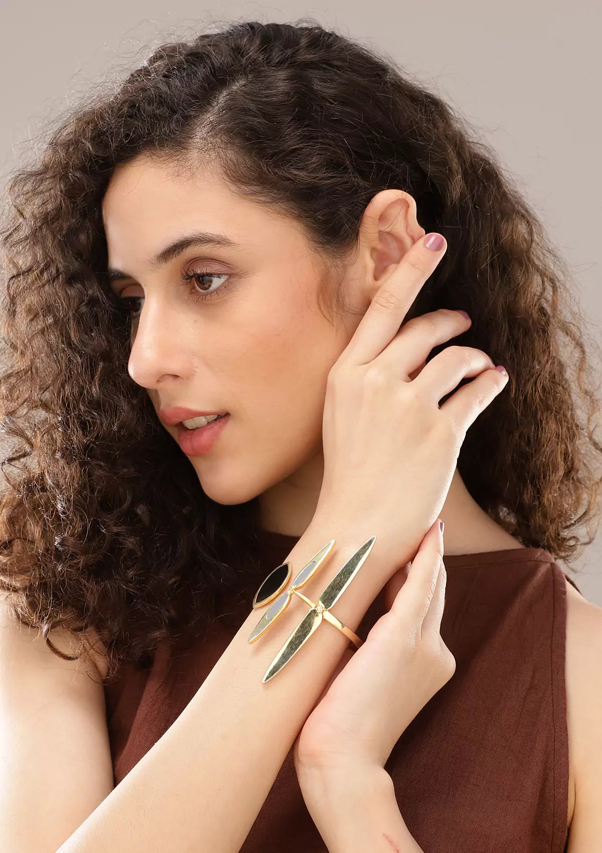 Women's gold plated long wrap 18K gold plated bracelet