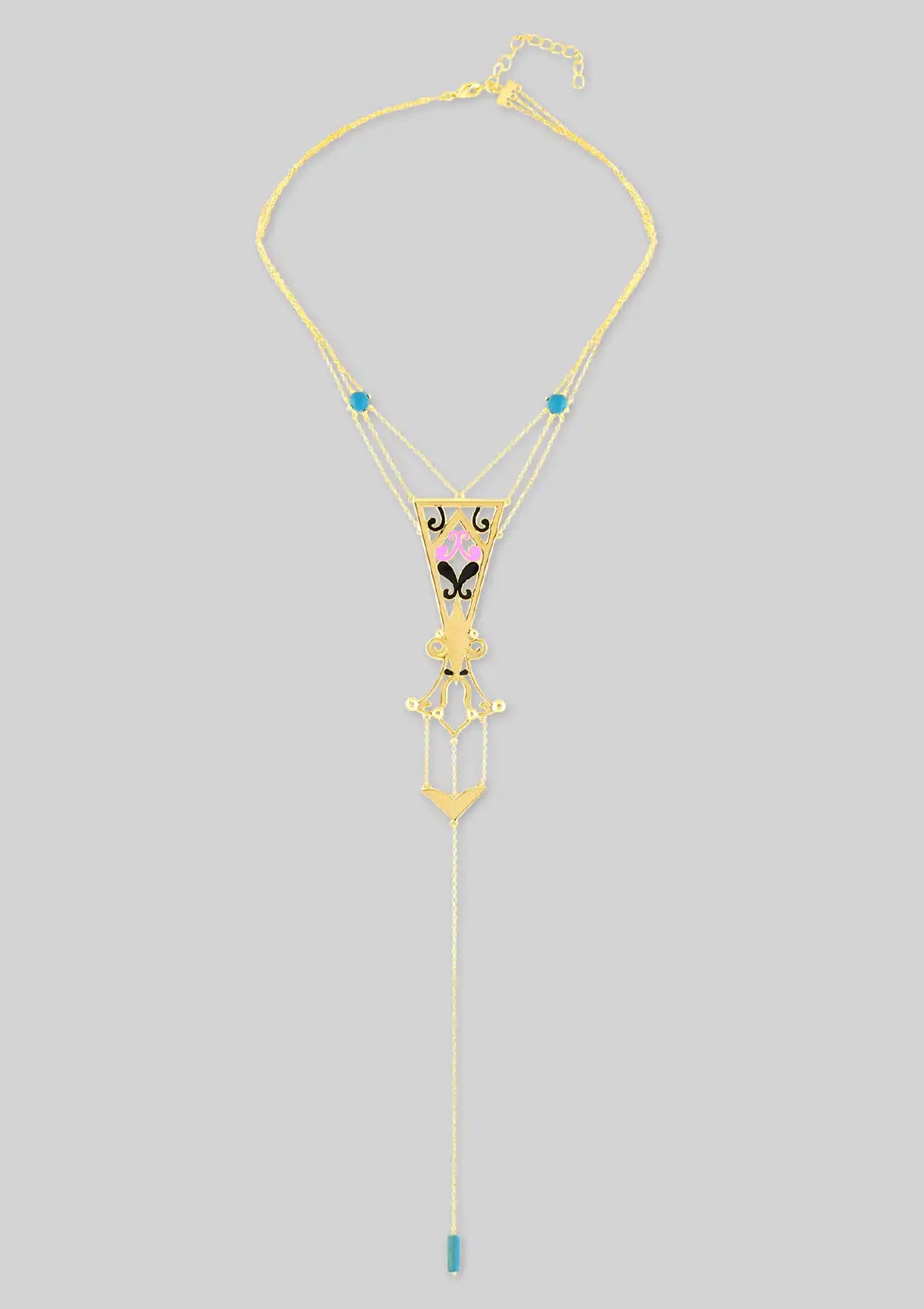Women's gold plated three layered necklace