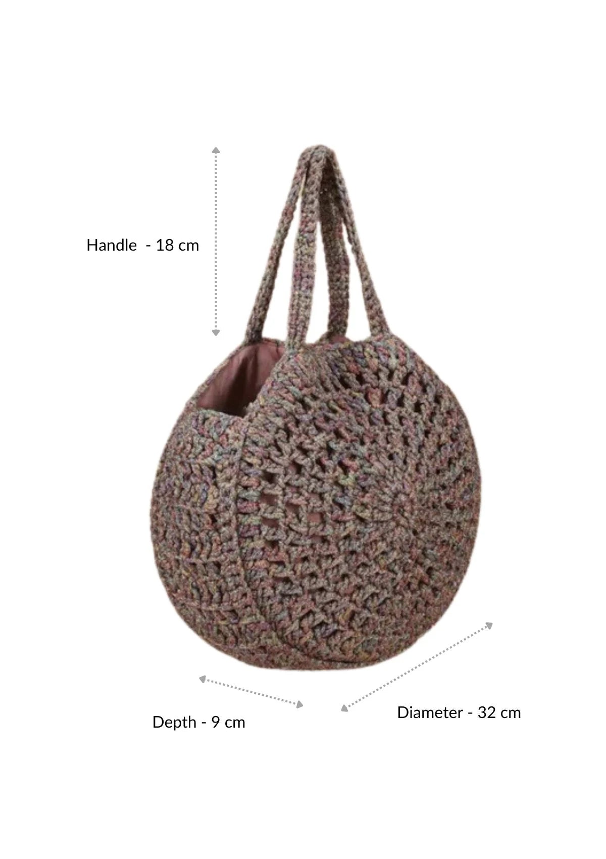 Women's multicolour crochet handbag