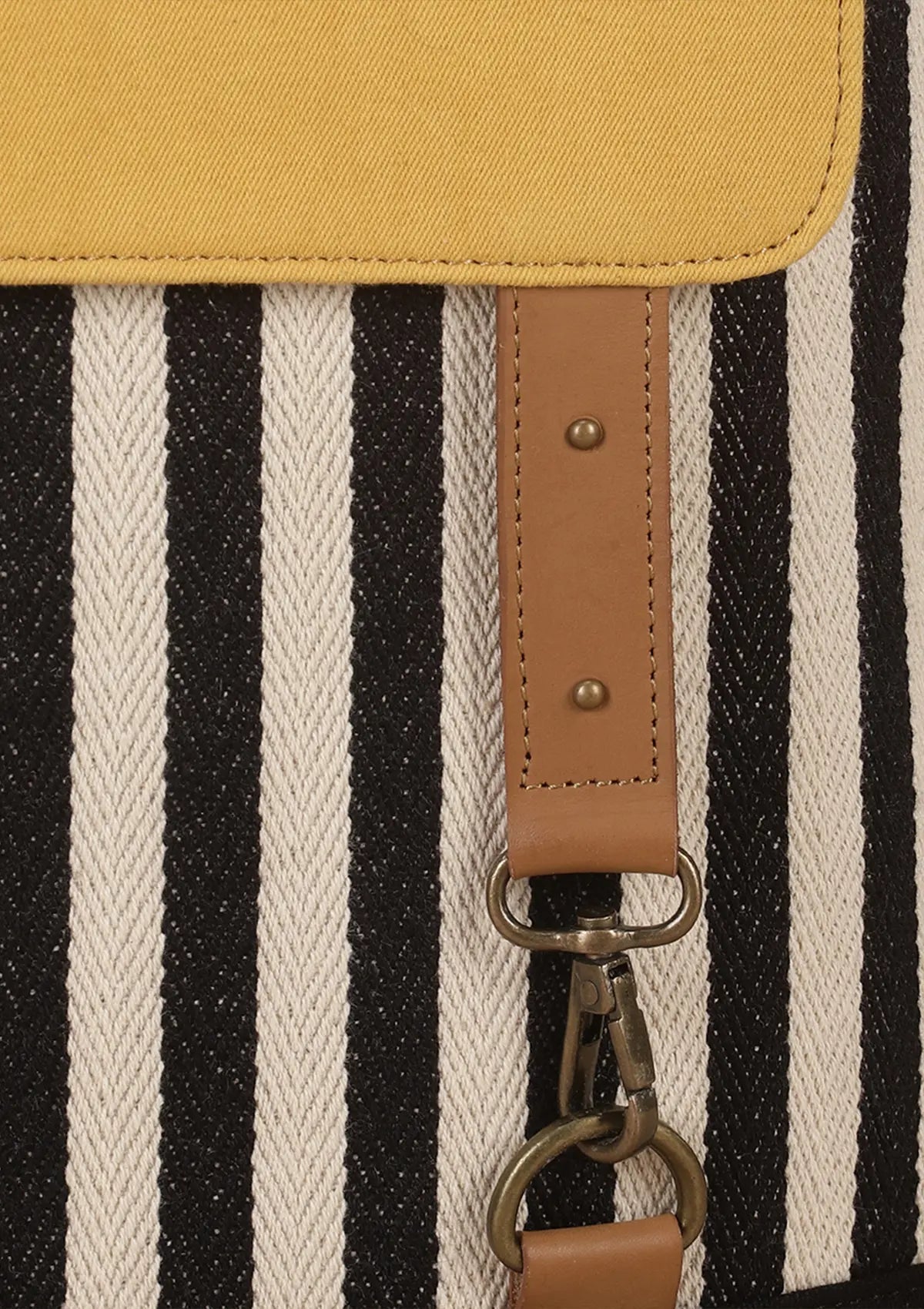 Women's canvas and leather laptop backpack