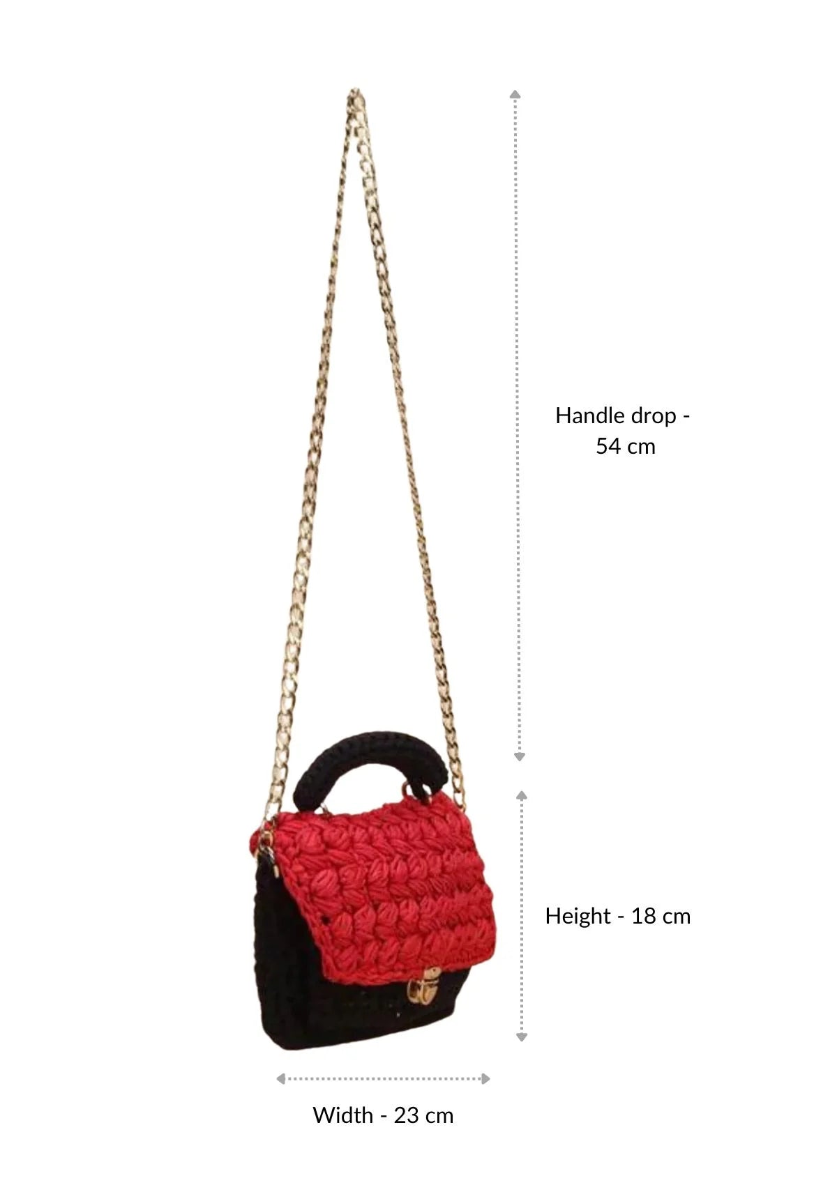 Women's classy red and black mini bag