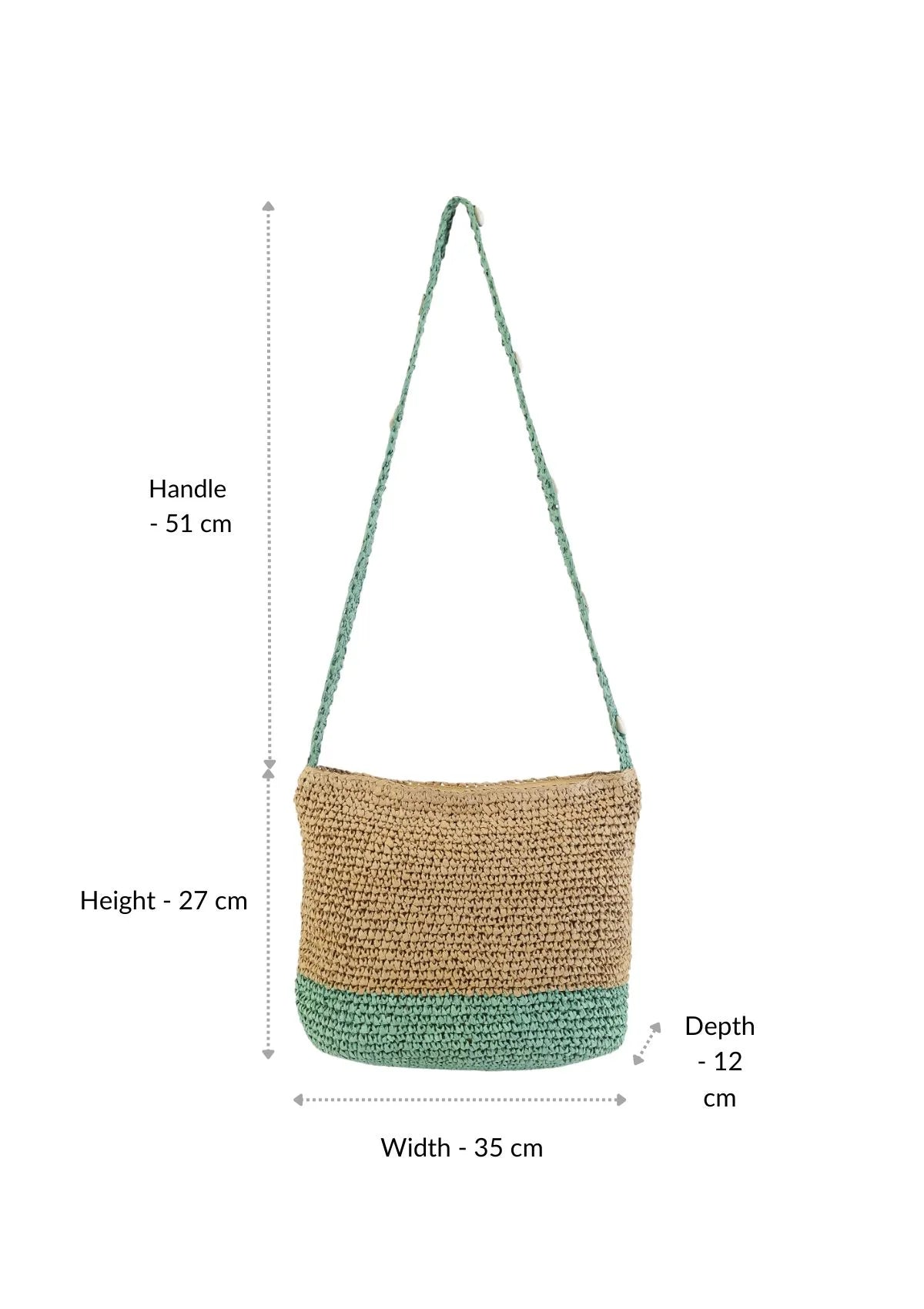Women's raffia sling bag