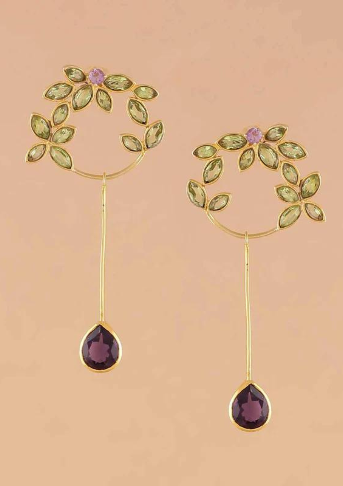 Peridot and Amethyst Dangle Earring price