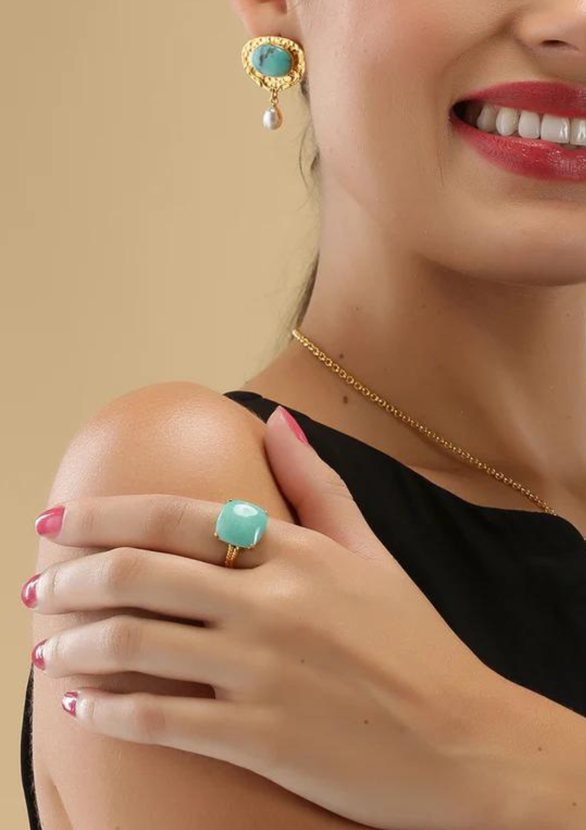 Turquoise Studded Silver Ring Online