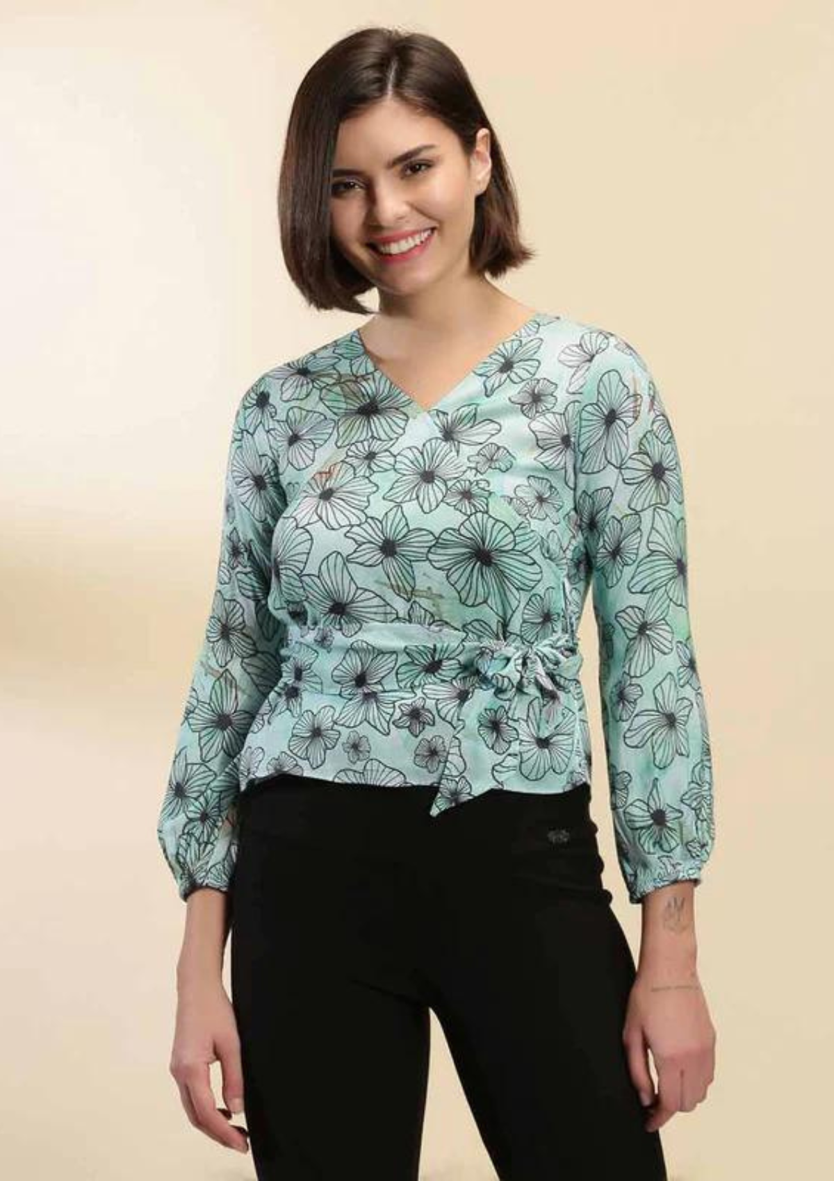 Overlap Front Tied Top