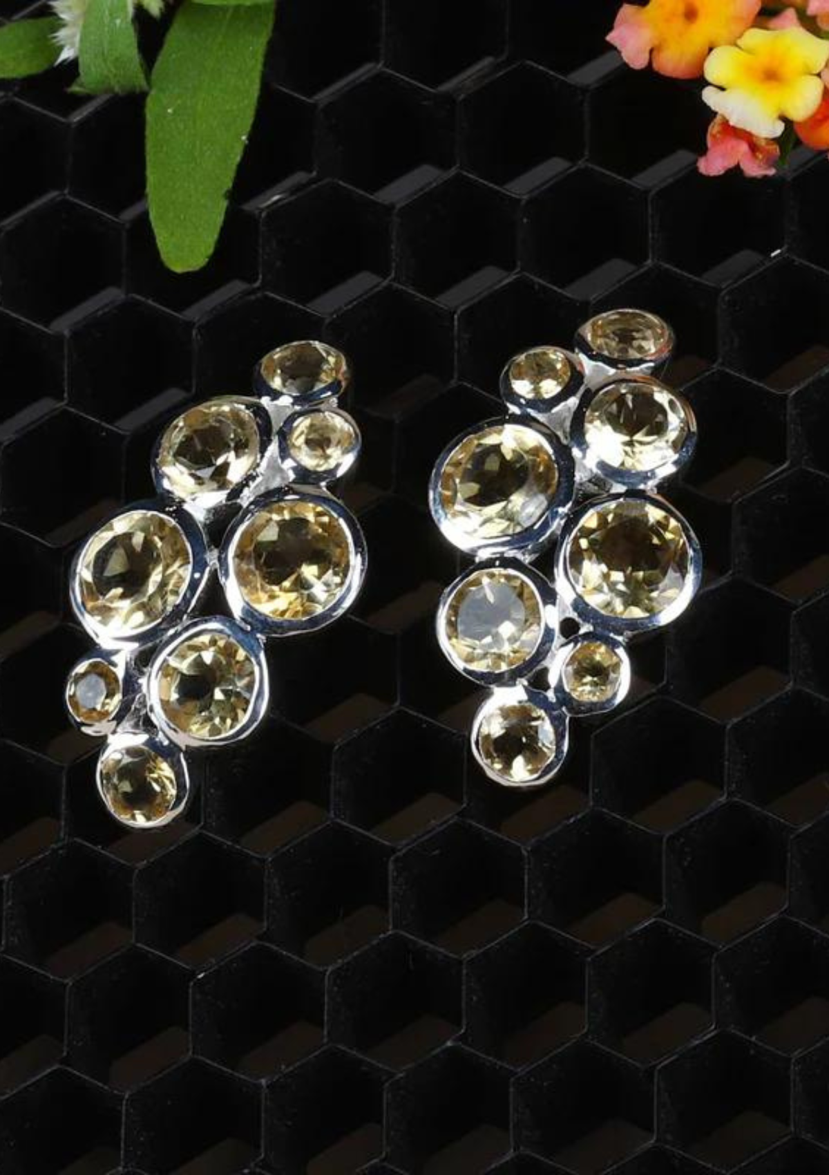 Citrine Silver Stud Earring price