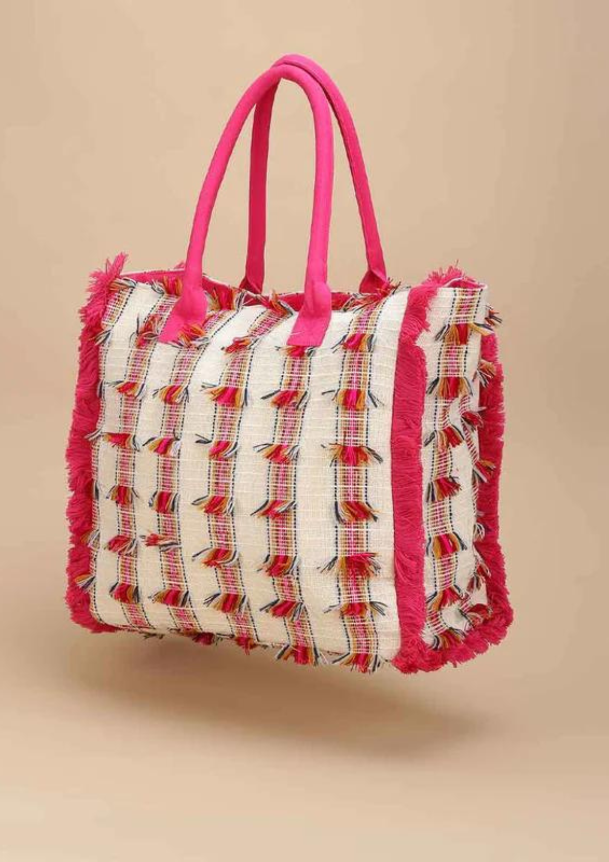 Acrylic Fringed Handcrafted Tote Bag