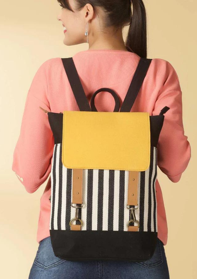 Canvas and Leather Laptop Backpack