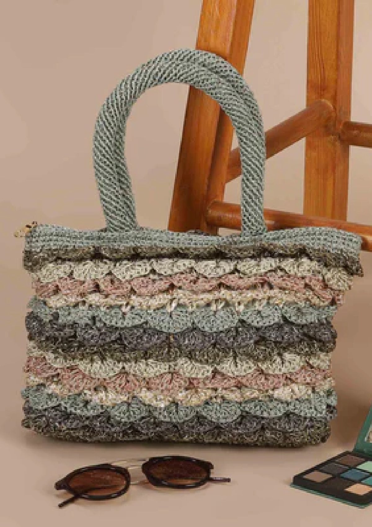 Sequined Crochet Mini Handheld Bag