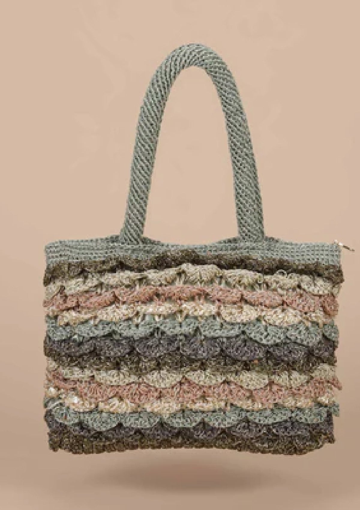 Sequined Crochet Mini Handheld Bag