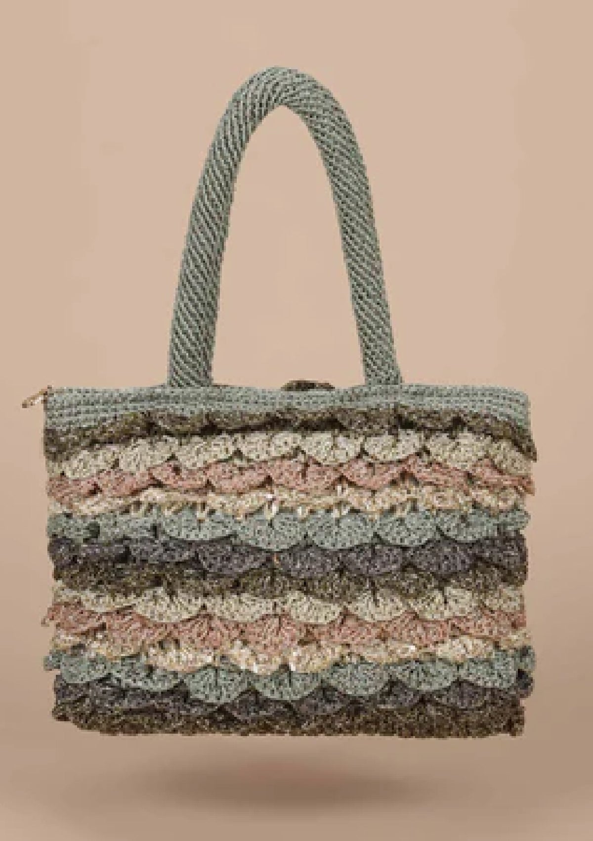 Sequined Crochet Mini Handheld Bag
