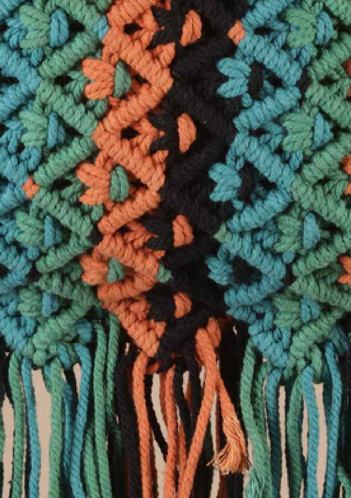 Macrame Crossbody Bag with Tassels