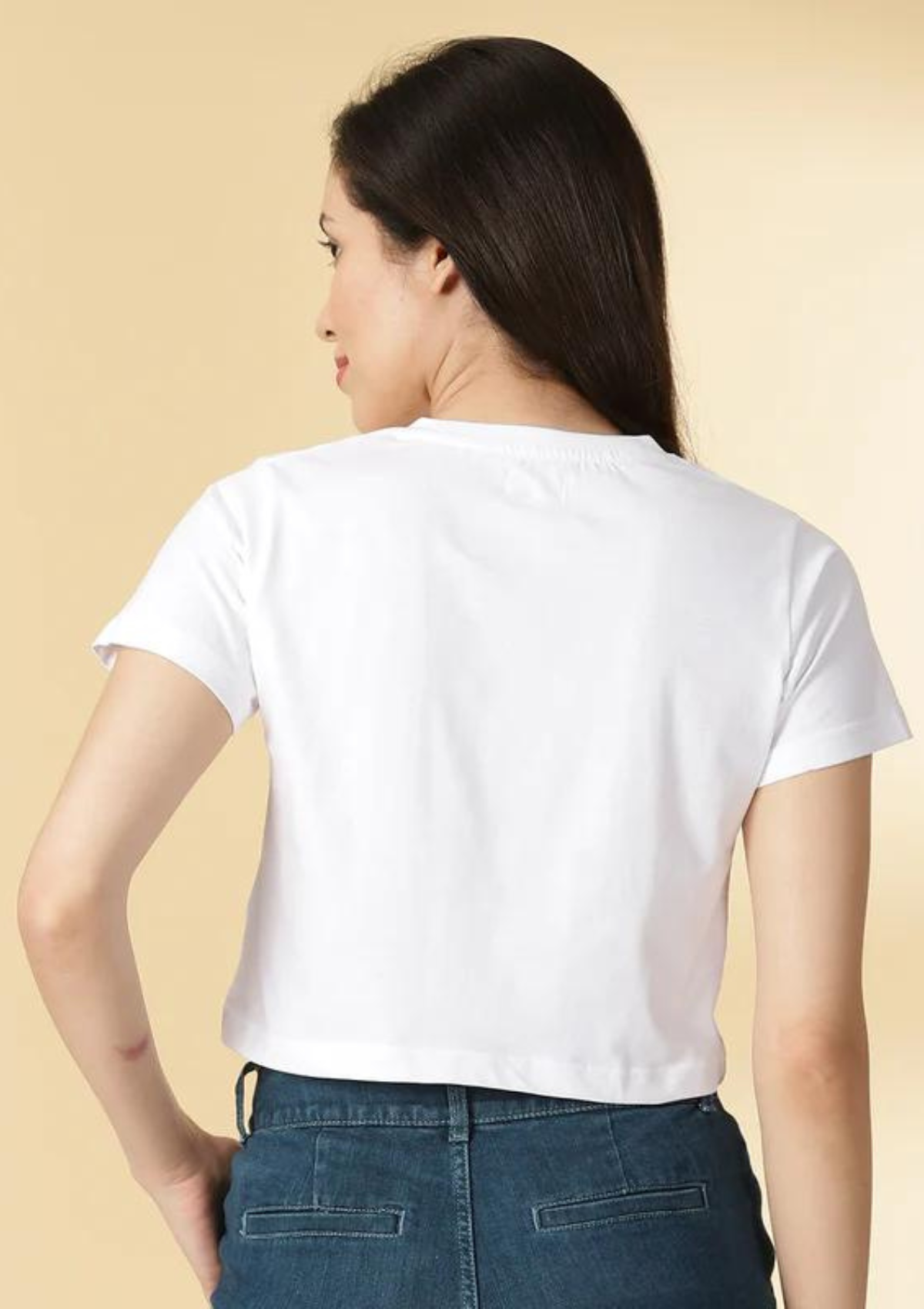 Best Happy Hour White V Neck crop top for women by IshqME