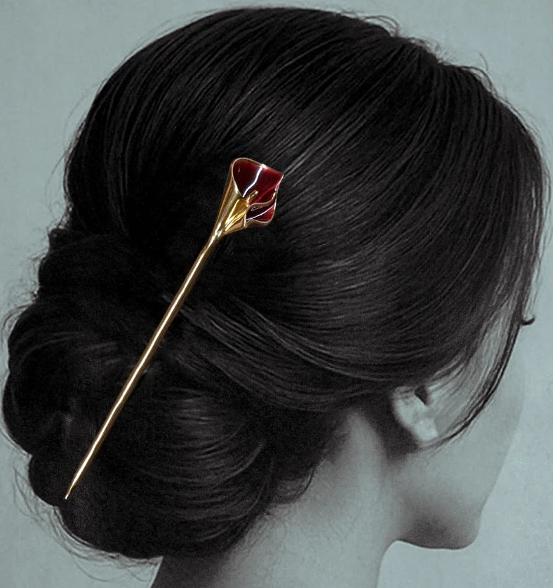 Buy Crimson Calla Bun Pin for women online