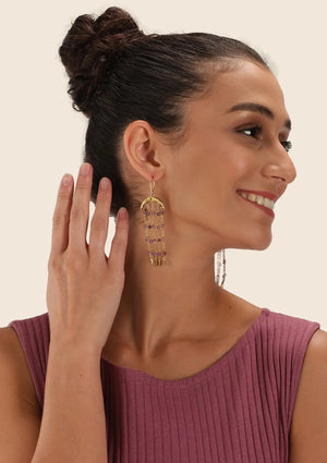 Amethyst Beads Earring