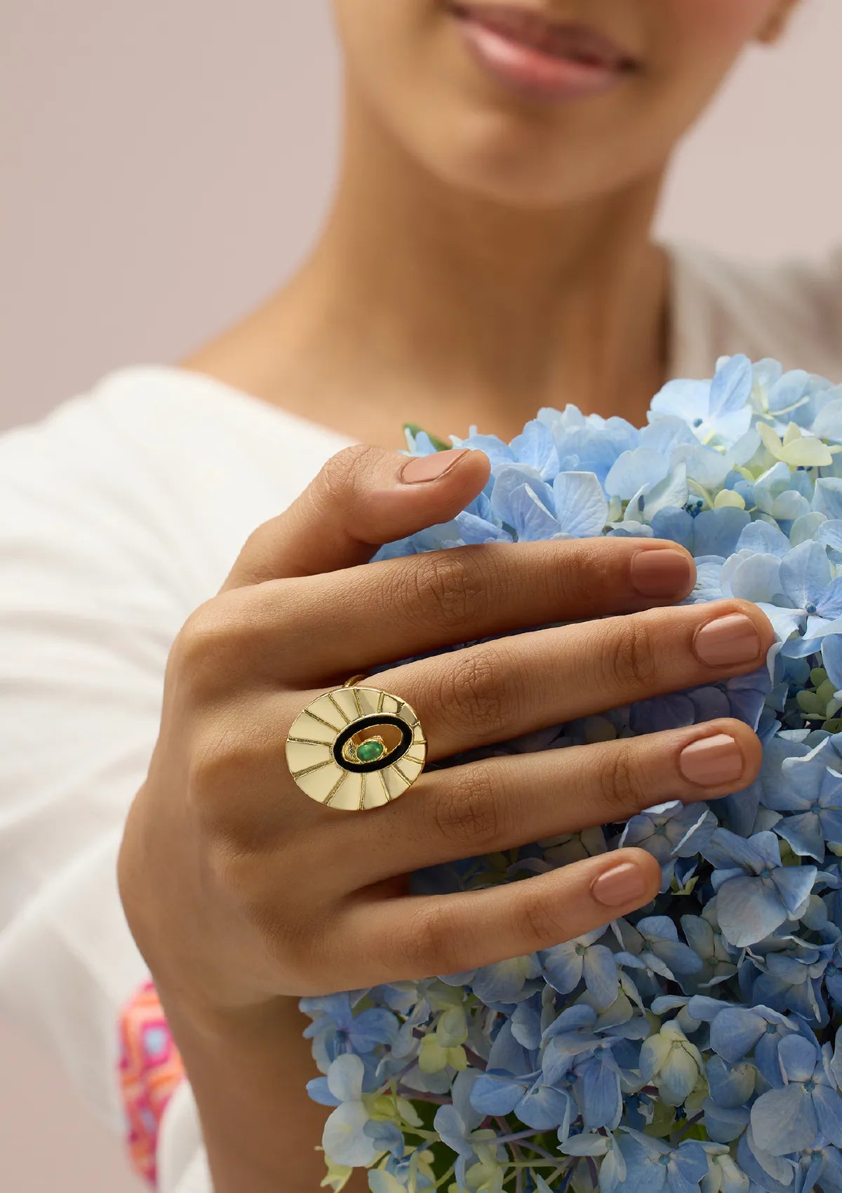 18K Gold Plated Adjustable Seedpod Ring