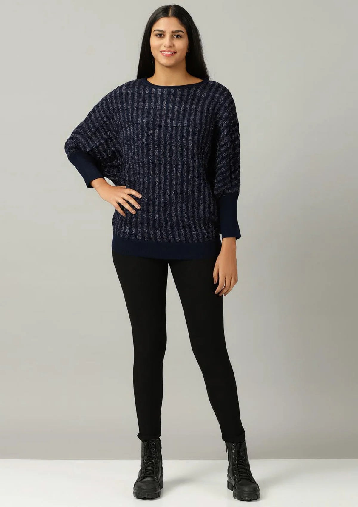 Navy Blue Shimmer Pullover