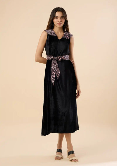 Leyla - Sailor collared Side Slit Dress