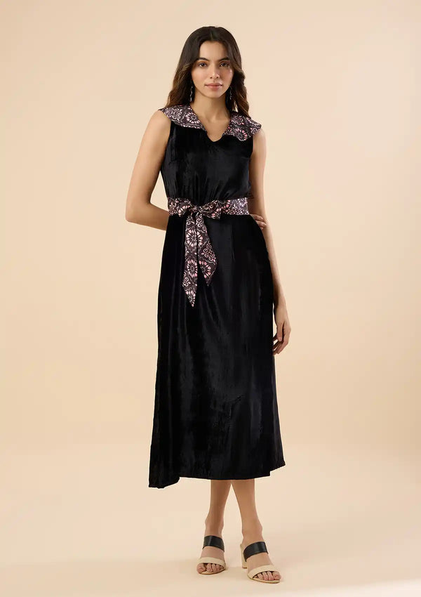 Leyla - Sailor collared Side Slit Dress