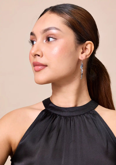 Wine Splash Garnet Earring