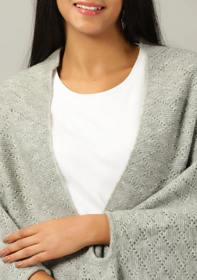 Grey Knitted Poncho