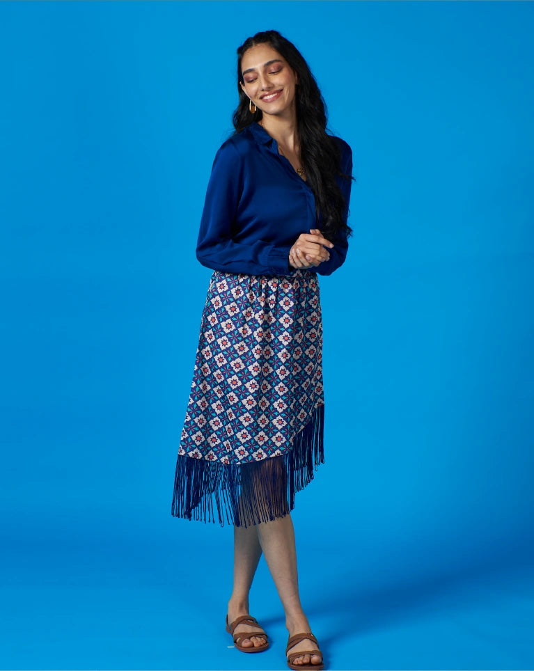 Nora - Asymmetrical Printed Skirt for women