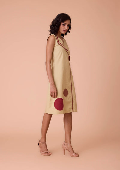 Ziba Lapel Collar Overlapping Dress With Buckle Online