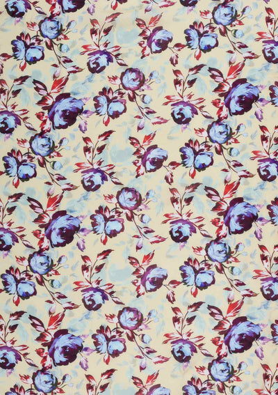 Blue-Red Floral Scarf