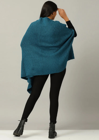 Blue Knitted Poncho Price