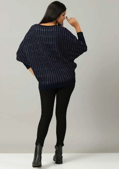 Navy Blue Shimmer Pullover Online