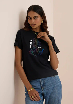 Premium B&W Holographic Print T-Shirt