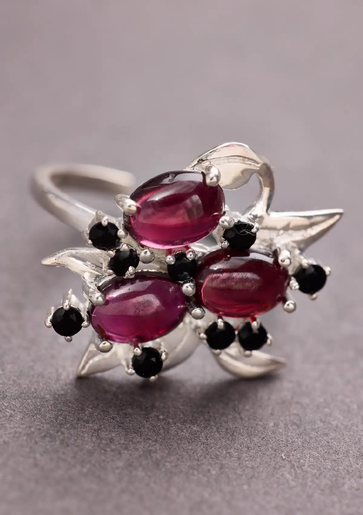 Adjustable Cherry Onyx Cluster Ring Price