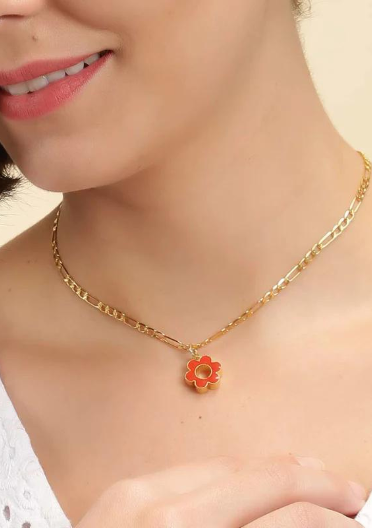 Neon Daisy Flower Pendant (orange)