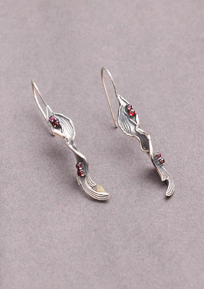 Wine Splash Garnet Earring For Women