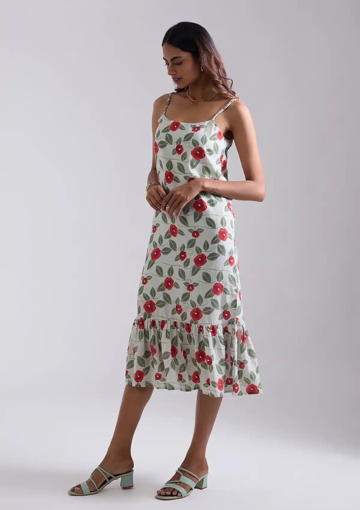 Kasumi - Printed Tier A-line Dress For Women