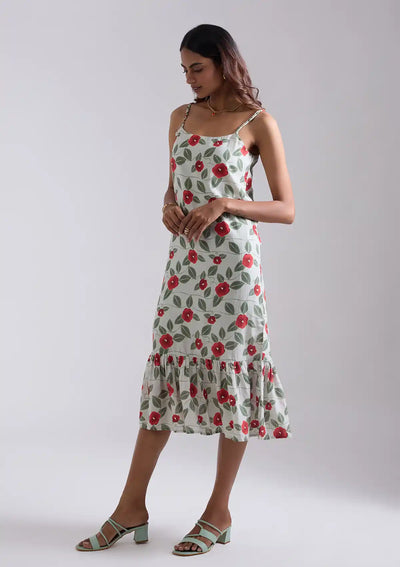 Kasumi - Printed Tier A-line Dress For Women