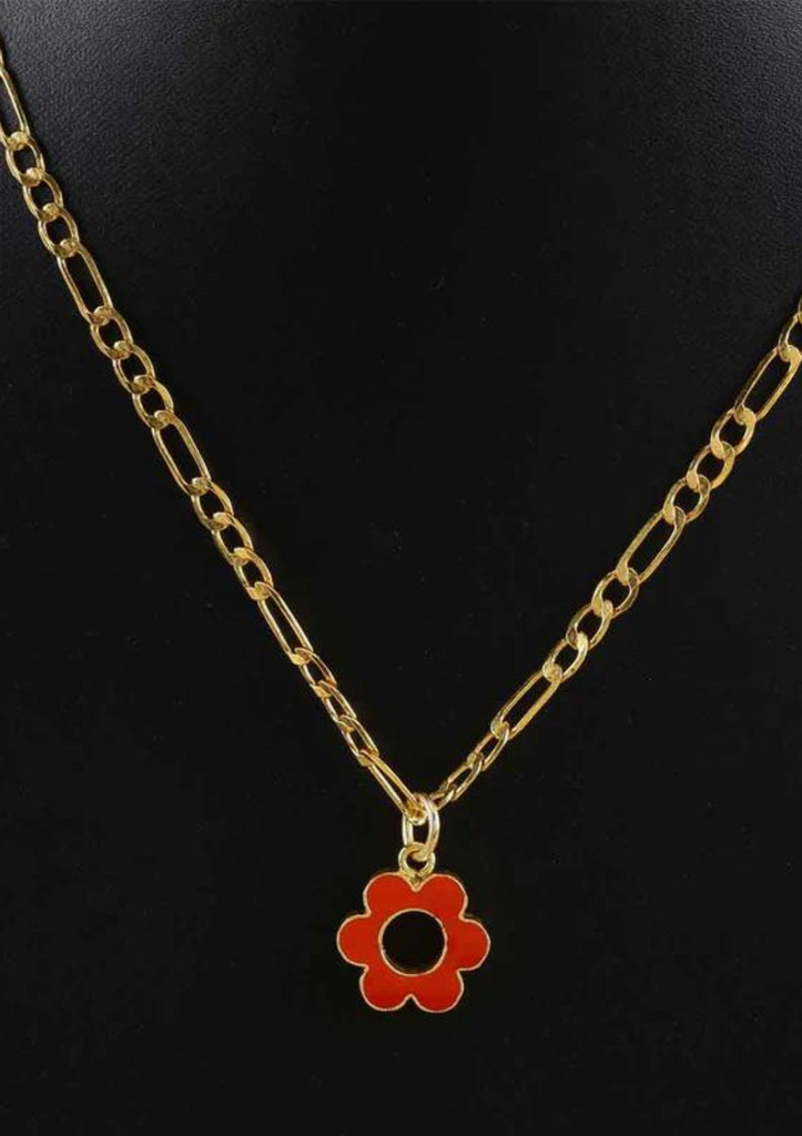 Neon Daisy Flower Pendant (Orange)