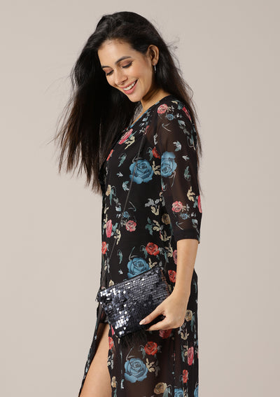 Black Sequin Sparkling Mini Sling Bag