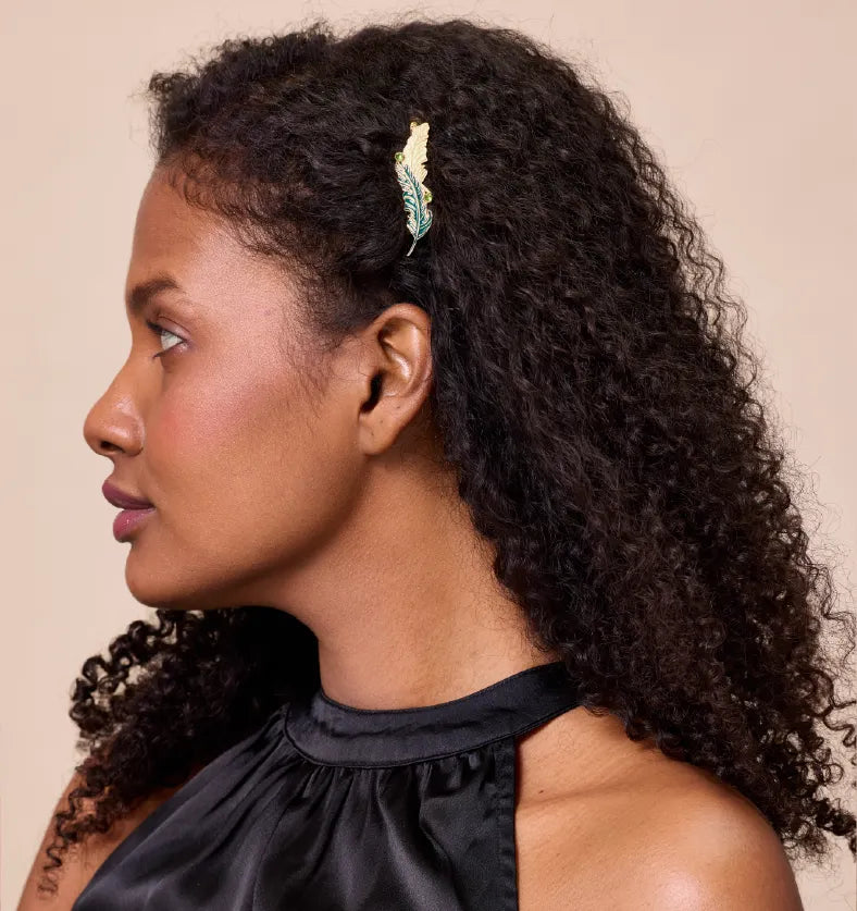 Buy Musa Leaf Enamel Slide Clip for women